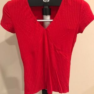 Gorgeous Red V Neck Top